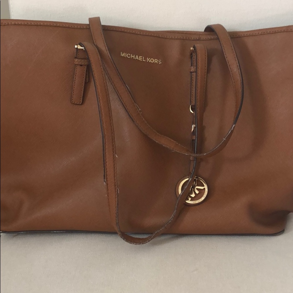 Authentic Camel Leather Michael Kors Handbag